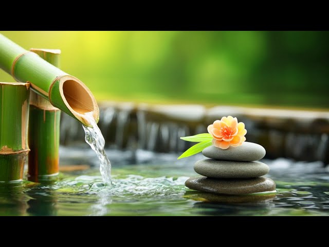 Bamboo Water Fountain - Soothing Piano Music & Relaxing Sounds for Meditation