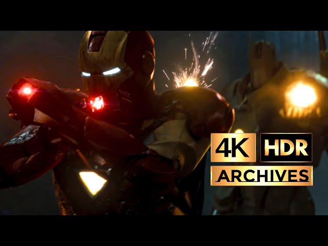 Iron Man 2 [ 4K - HDR ] - Iron Man and War Machine vs Hammer Drones - Fight Scene (2010)