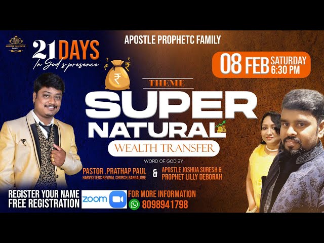 Day -11 | Supernatural Wealth Transfer | Apostle Joshua Suresh & Pastore Prathap Paul