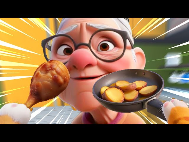 THE CAT COOKED CHICKEN WITH POTATOES! Hurry up, go eat in I Am Cat VR / Chapter 9 /