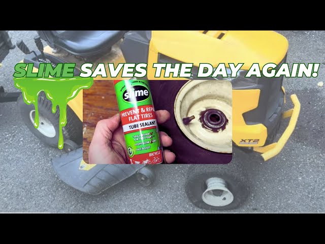 Slime Fixes Cub Cadet Riding Lawnmower Tubeless Front Tire | Save $$ With Cheap Fix!