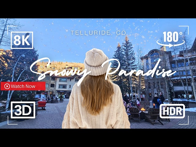 🏔️  Walking Tour and Gondola Ride in Telluride :  America's Most Scenic Town. Travel in 8K 3D VR 180