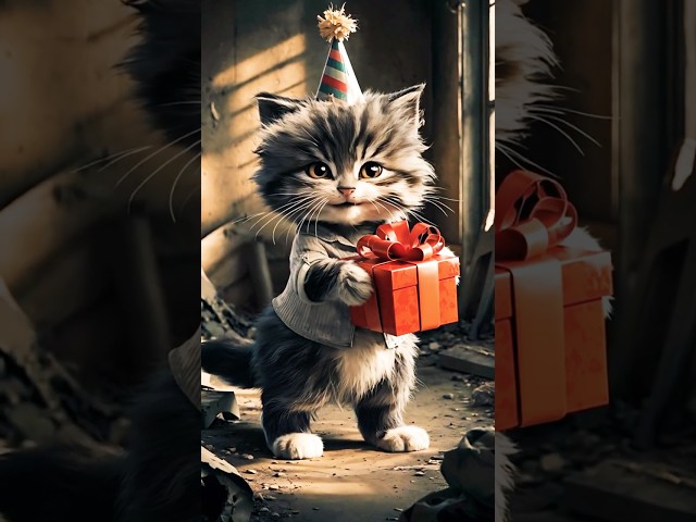 Poor Cat Gets a Torn Shirt for His Birthday…But Then This Happens! 😿🎁 #cat #kitten #poorcat