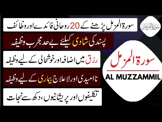 Surah Muzammil Ka Amal  Part 01 | Wazifa For Success | Qurani Wazaif | Fazilat Aor Rohani Aur Ilaj