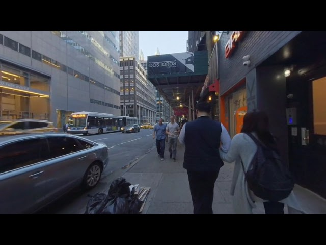 3D VR 180, New York City,  Manhattan, Lexington Ave, 45th to 46th, right side walking tour