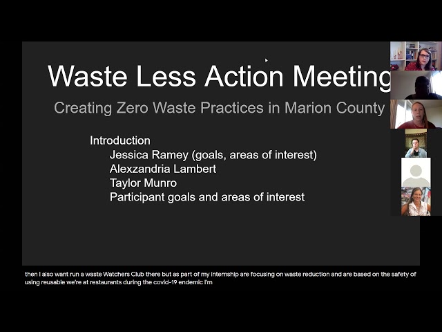 Waste Less Action Group Meeting 7/7/2020