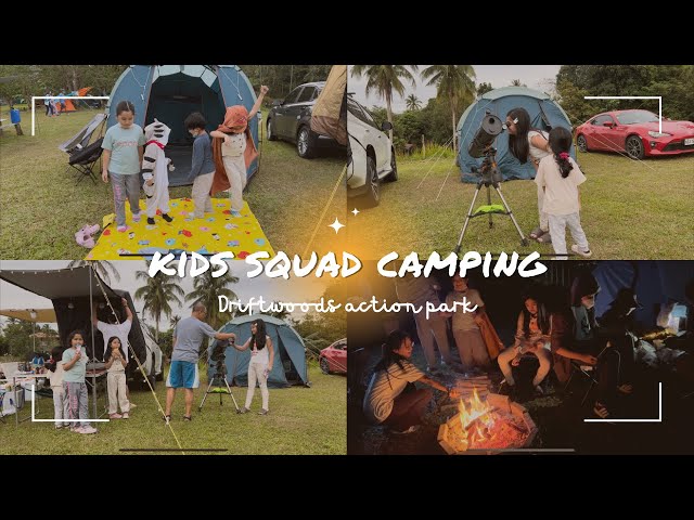 Camping with kids squad at Driftwoods Action Park