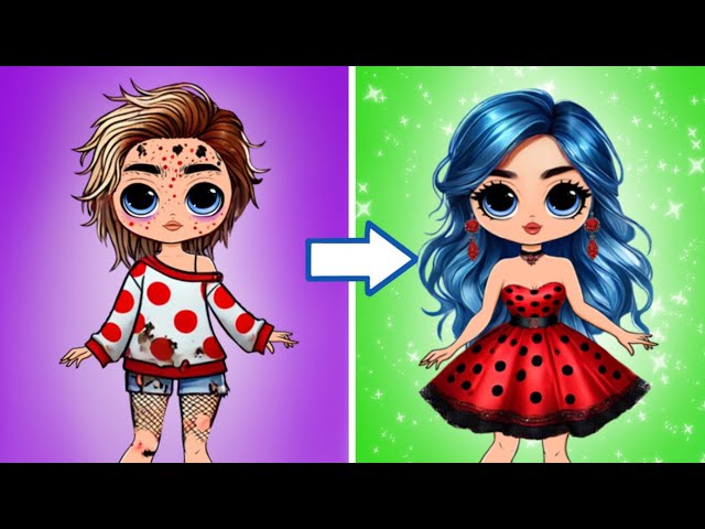 OMG! NERD Transforms into LADYBUG! 6 STAGES of LOL OMG Glow Up | Transformation