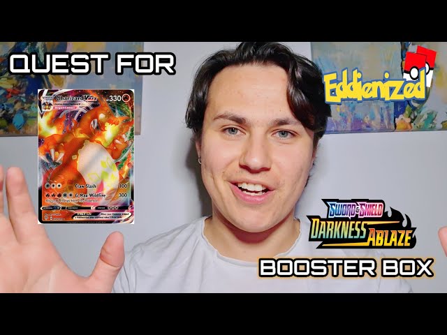 DARKNESS ABLAZE, ENTIRE BOOSTER BOX OPENING! QUEST FOR CHARIZARD VMAX!