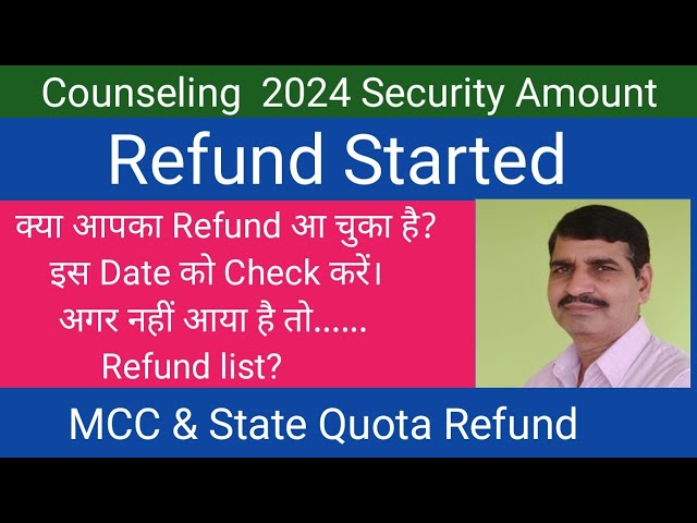 MCC  and State Security refund 2024 started