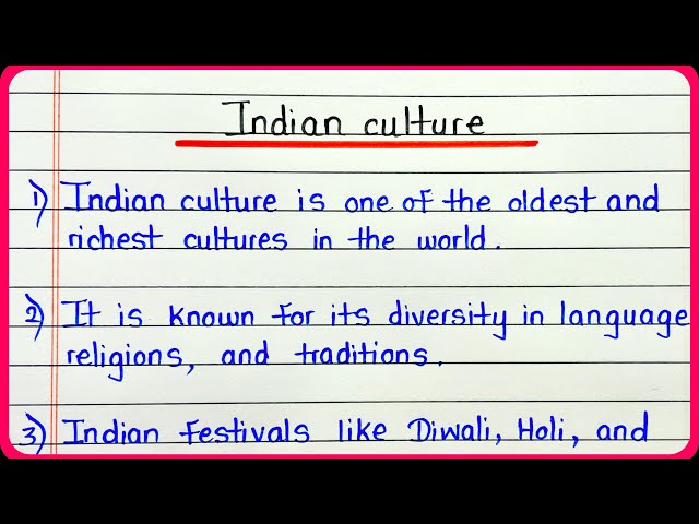 10 lines on Indian culture essay in English | Short essay on Indian culture | Indian culture essay