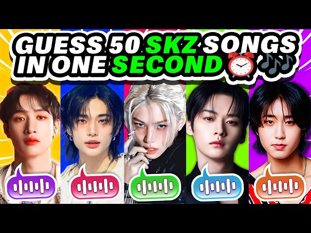 GUESS 50 STRAY KIDS SONGS in 1 Second ⏰🎶 Stray Kids Quiz Challenge - KPOP QUIZ 2024