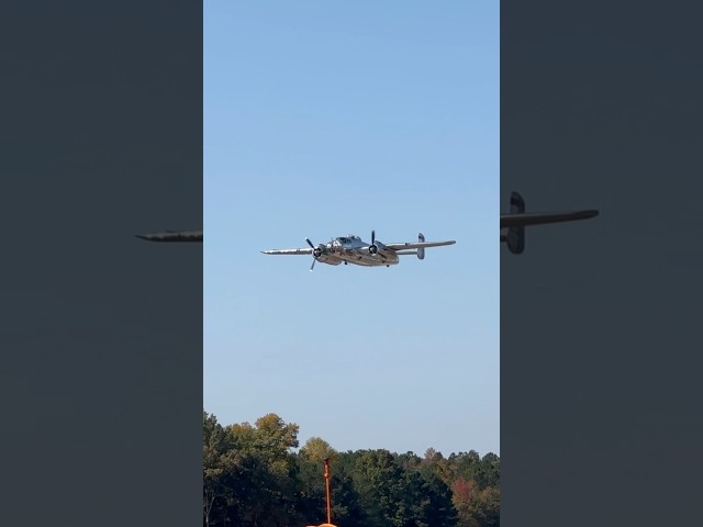 B25 bomber buzzing the airfield. #b25 #ww2 #warbirds #bomber #aviation #aviationlovers