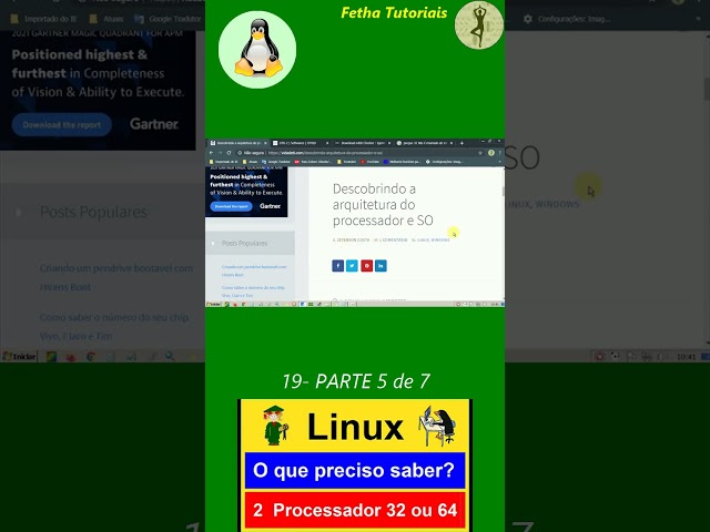 19- Curso de Linux para Leigos PARTE 5 de 7 de Como saber se o Processador é 32 ou 64-bits