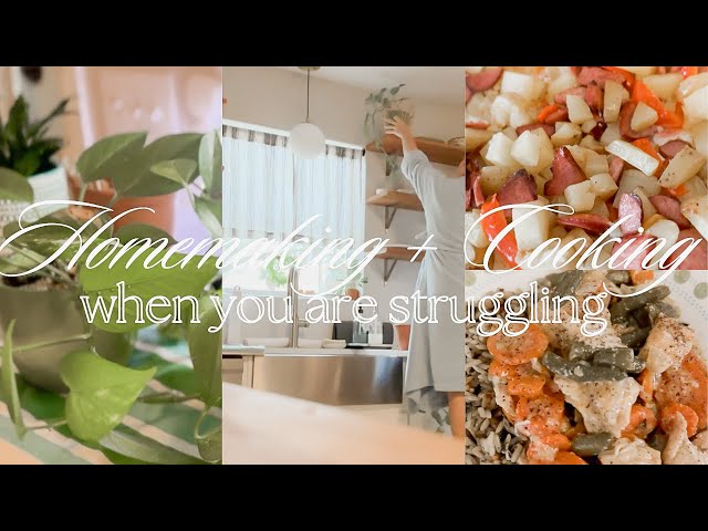 Comforting Homemaking Motivation When You’re Struggling | Completing Mundane Kitchen Tasks+Cook w/Me