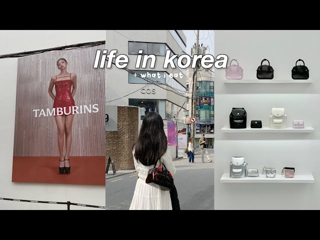 life in korea 🇰🇷 what I eat, sinsa & garosugil cafe hopping, seoul cherry blossoms, album shopping