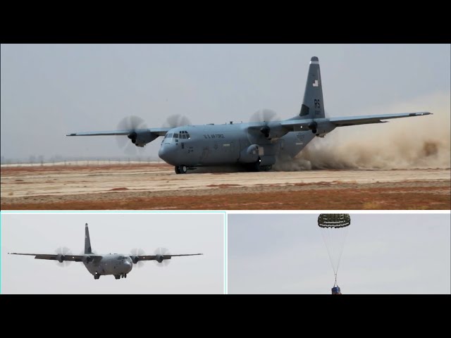 African Lion 2021 - Morocco C-130J Super Hercules airdrops, landings and takeoffs