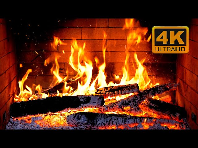 🔥 Cozy Fireplace 4K (12 HOURS). Fireplace with Crackling Fire Sounds. Fireplace Ambience