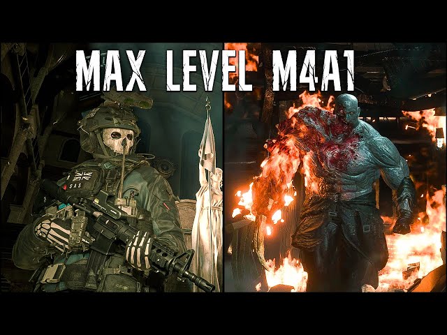 Resident Evil 2 Remake (LEON A) - MAX LEVEL M4A1 VS Bosses Gameplay