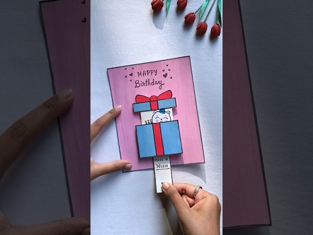 So cute!! Birthday card diy 🥺🫶 #shorts #craft #ideas #handmade #easy #gift #best #trending #artist