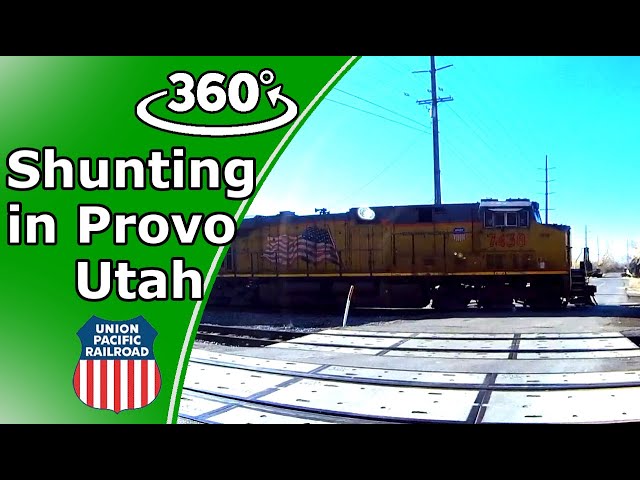 360° Union Pacific Shunting in Provo Utah with engines 7438, 5307, 7484, 8830, and 6346 --- VR 360