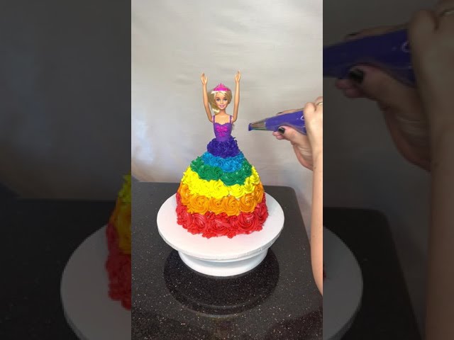 Rainbow Barbie Cake