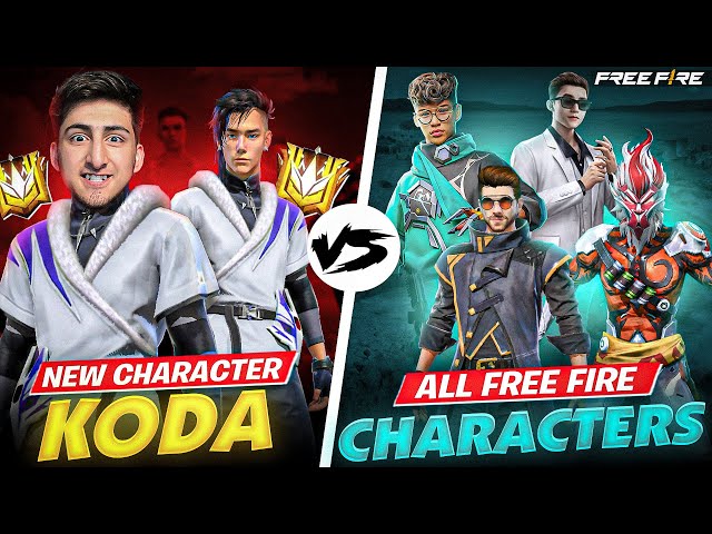 Koda New Character Vs All Free Fire Characters😱Solo Vs Squad😍[A_s Gaming] - Free Fire India