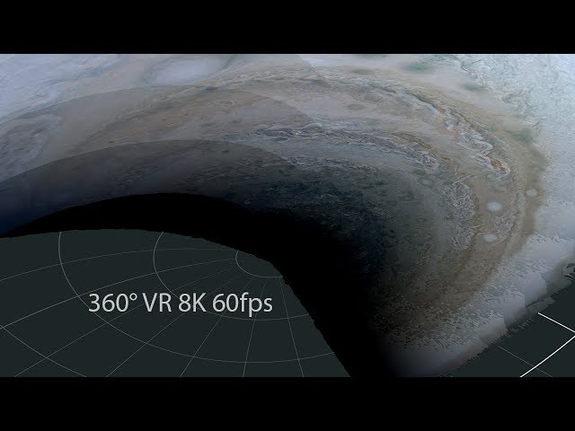 JunoCam PJ16 | Jupiter Fly-under Time-lapse | 360° VR, 8K, 60FPS