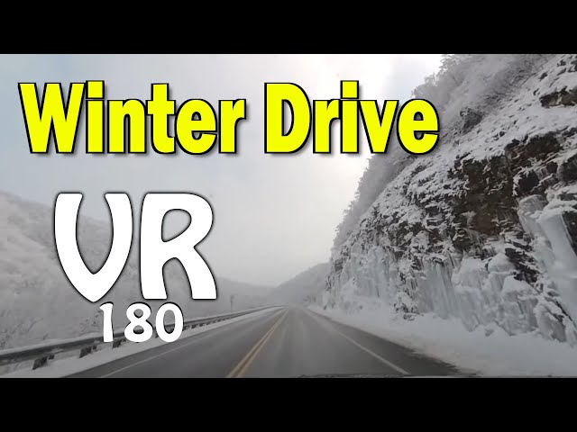 Cape Breton Highlands Winter Drive, French Mountain on the Cabot Trail VR 180 Video