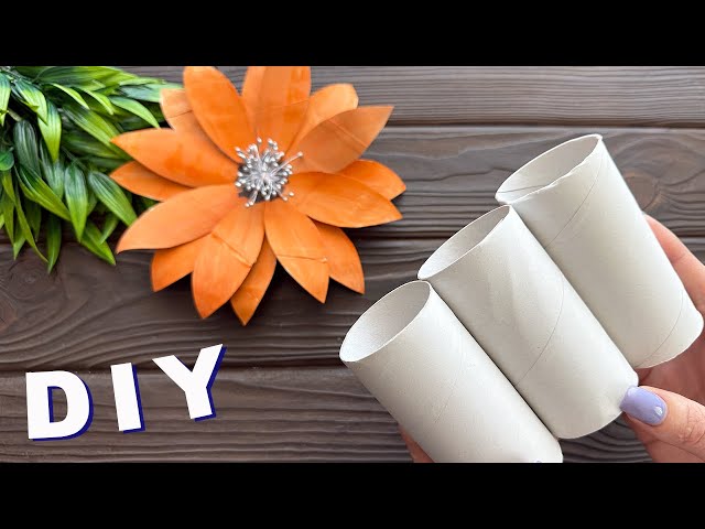 Amazing Recycling Idea! Paper Flower Toilet Paper Rolls Craft DIY Craft Tutorial