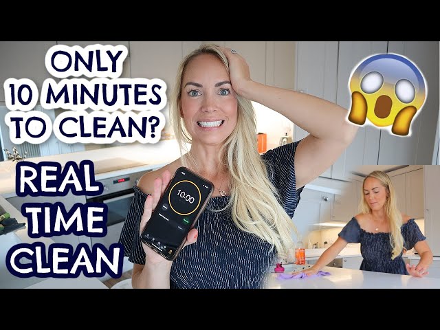 10 MINUTE SPEED CLEANING METHOD |  REAL TIME CLEAN WITH ME & CHALLENGE |  Emily Norris