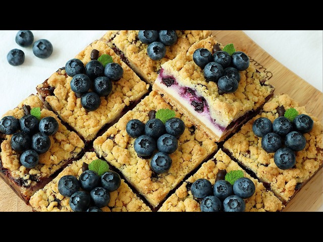 (New decoration tip!) Perfect Blueberry Cream Cheese Crumble Recipe 🍇