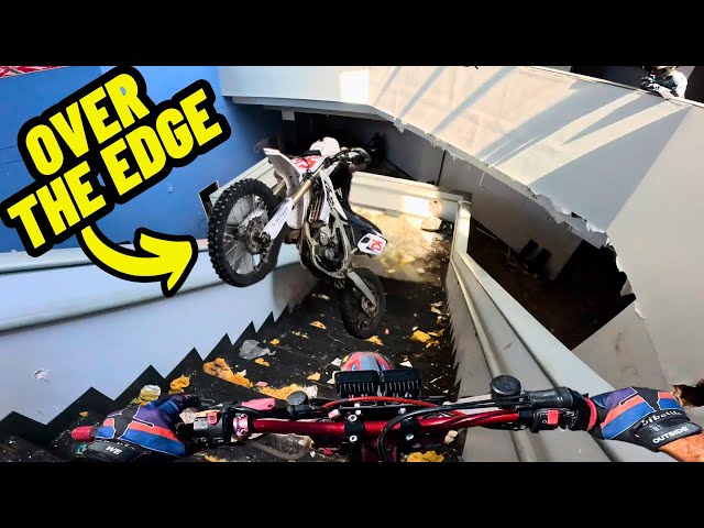 Extreme Motorcycle Stunts in an Abandoned Skyscraper