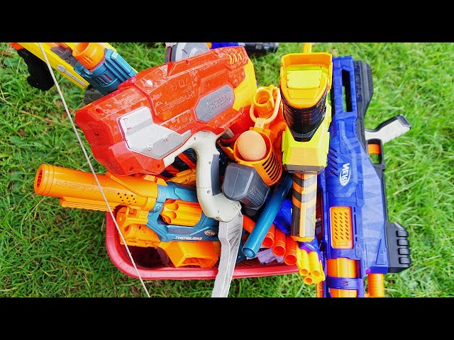 Collecting 7 Sniper Rifles NERF GUN BIG NERF BLASTER SPACE GUN