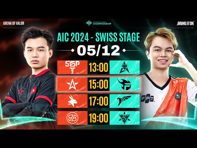 SGP vs HKA | 1S vs FPT | EA vs TLN | BMG vs SH | SWISS STAGE - AIC 2024 | NGÀY 05/12