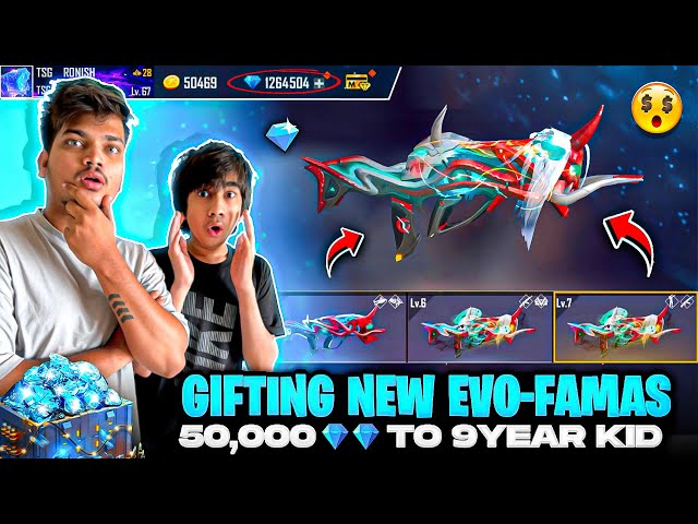 Free Fire Gifting Max Evo-Famas,New Elite Pass😍 And 50,000Diamonds💎To 9 Year Old -Garena Free Fire