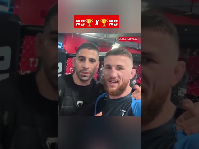 Two UFC Georgian champs Merab Dvalishvili and Ilia Topuria prepare the next in his fight at UFC 312!