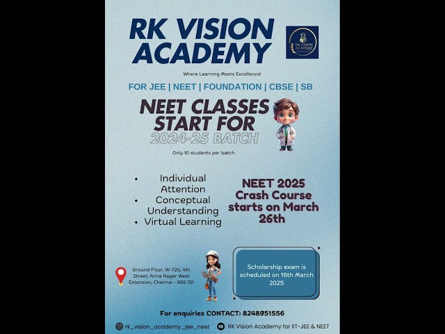 RK vision academy Crash Course Details #neet #entranceexam