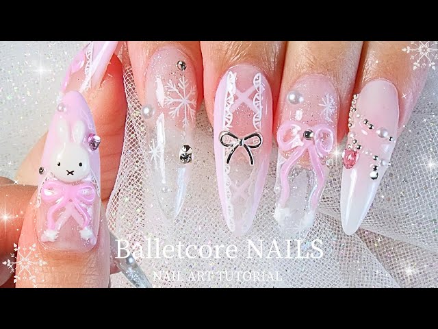 Balletcore Nails | Miffy Nails | Make Nails ASMR | Nail Art Tutorial | GEL-X