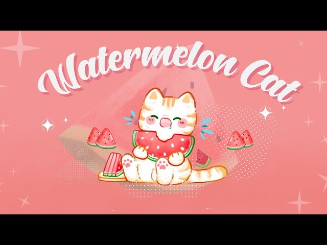 𝐏𝐥𝐚𝐲𝐥𝐢𝐬𝐭 Watermelon Cat 🍉🐱 Sweet Vibe 🏖️✨ 1 Hour Lofi Cute Mix 🎧 (study/aesthetic/chill/cafe/sleep)