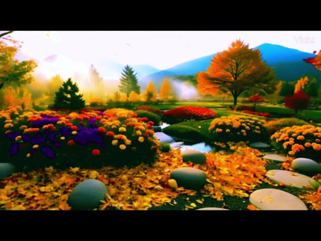 EXPERIENCE Serene Autumn Nights With Colorful Blossom Garden Flowers In 4K