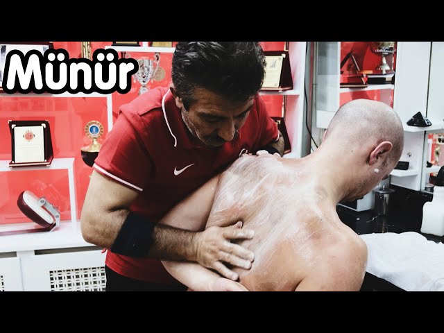 ASMR TURKISH BARBER | Munur | BACK and ARMS MASSAGE