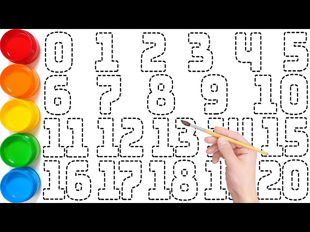 Learn Numbers with Drawing and Painting | 123 for Kids Easy | Coloring Page | Dotted Draw 1-10.