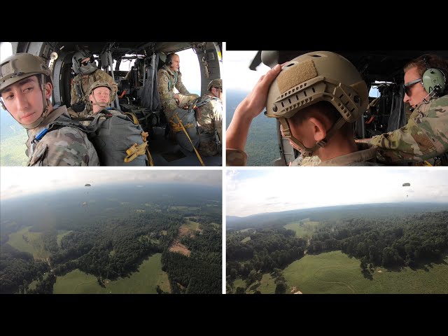 Thrilling Jump of U.S. Army Rangers with MC-6 Parachutes