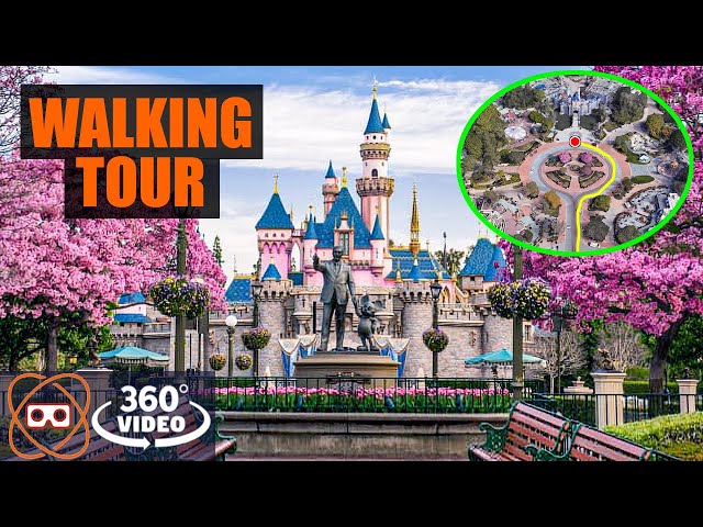 [360] FULL 2021 Disneyland Park Walkthrough | Real Time Map Tracking