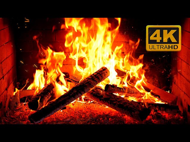 FIREPLACE 4K 🔥 Fireplace video with Burning Logs & Fire Sounds