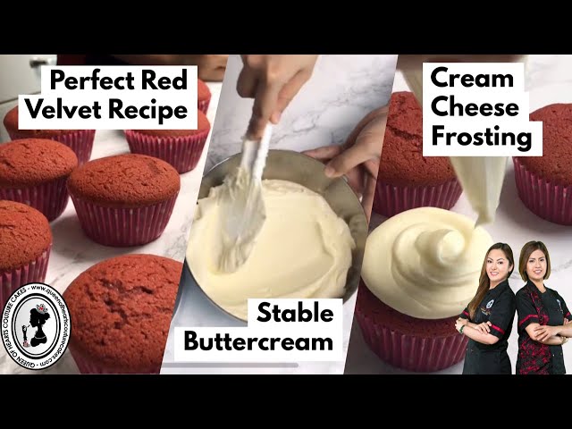 Perfect QoHCC Red Velvet Cupcake Recipe, Stable Buttercream and Stable Cream Cheese Frosting