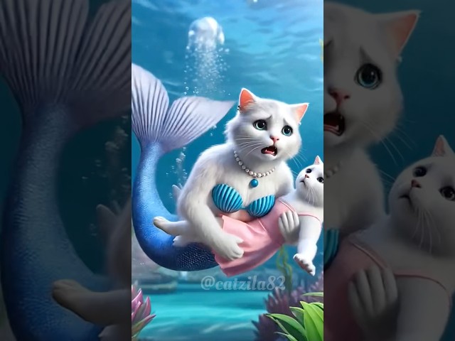 Poor cat saved by mermaid￼ 🐱 sad story #cat #mermaid #poor #sad #sadstory #catsmoments #shortvideo