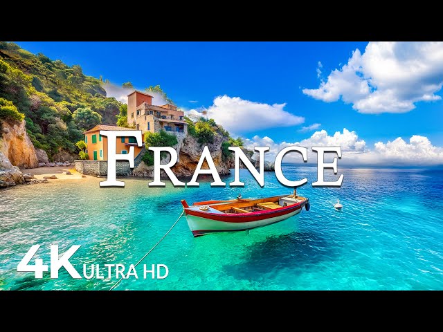 FLYING OVER FRANCE (4K UHD) - Amazing Beautiful Nature Scenery with Relaxing Music - 4K Video UHD