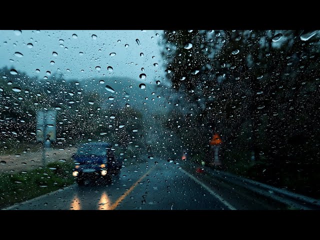 Peaceful Rain Driving at Mountain Road. Rain Sounds ASMR